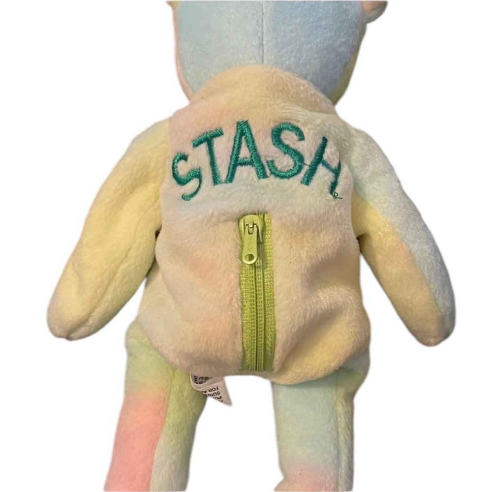 Collectable Vintage Tie Dye Bean Bear Stash The Cash Bear. Hidden Safe Spot 9”